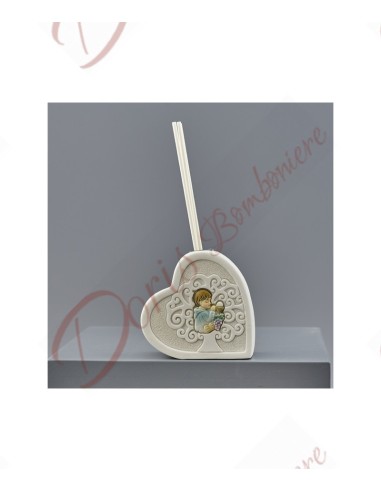 Favors first communion baby useful perfumer in the shape of a heart with tree of life