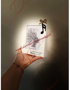 Bomboniere con nota musicali utile cornice portafografia in legno misura foto 10x15 cm 2