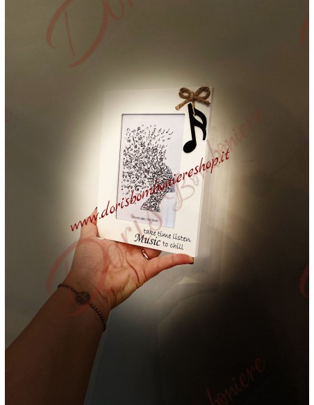 Favors with musical notes useful wooden frame photo size 10x15 cm Favors with musical notes useful wooden frame photo size 10x15 cm