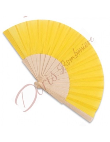 Fan structure in wood and yellow fabric