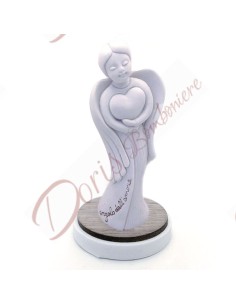 Italian favors angel of love with white heart 18 cm