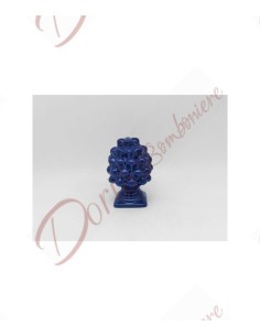 Favors pomme de pin led bleue en céramique hauteur 11 cm avec boite