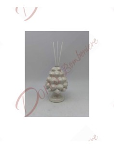 White ceramic pinecone perfumer favors with 13 cm high box