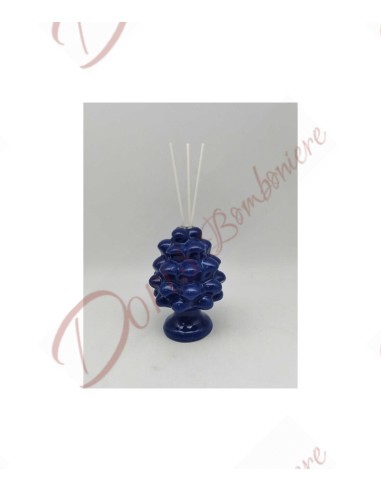 Blue ceramic pinecone perfumer favors with 13 cm high box