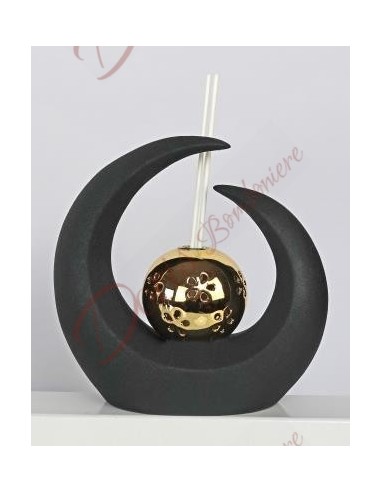 Favorise un design élégant parfumeur de couleur noir et or avec boîte à led incluse 12 cm