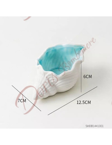 Favors 2023 neue Kollektion Meeresthema Weiß und Tiffany-Keramikschale 12,5 x 7 x 6 Favors 2023 neue Kollektion Meeresthema Weiß und Tiffany-Keramikschale 12,5 x 7 x 6