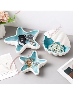 Favors 2023 nouvelle collection thème mer blanc et coquillage céramique tiffany 12.5x7x6 2