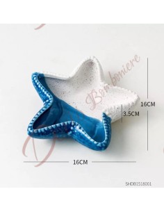 Bomboniere 2023 tema mare stella marina bicolore bianca e blu ceramica CD231518001 Codos Design Mare
