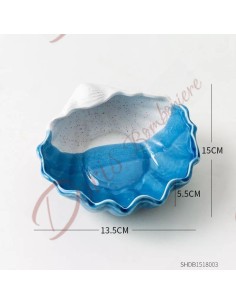 Bomboniere 2023 nuova collezione matrimonio tema mare soprammobile conchiglia bianca e blu ceramica CD231518003 Codos Design ...