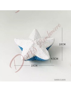 Faveurs 2023 thème de la mer nouvelle collection boîte à bijoux étoile de mer bicolore bleu et blanc