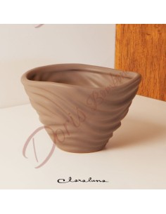 Bomboniere matrimonio Claraluna 2023 vaso in ceramica lavorata colore marrone