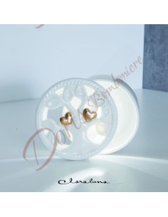 Bomboniere matrimonio cuori Clararaluna 2023 con luce a led in ceramica bianca 2