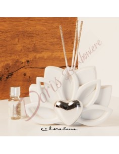 Useful wedding favours Clarlauna 2023 scented lotus flower with silver heart size large 23155