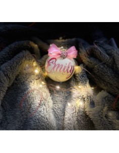 Boule de Noël personnalisée boule de Noël sapin décoration en VERRE couleur au choix diamètre 8 cm 2