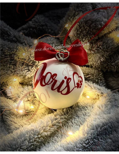 Boule de Noël personnalisée boule de Noël sapin décoration en VERRE couleur au choix diamètre 8 cm
