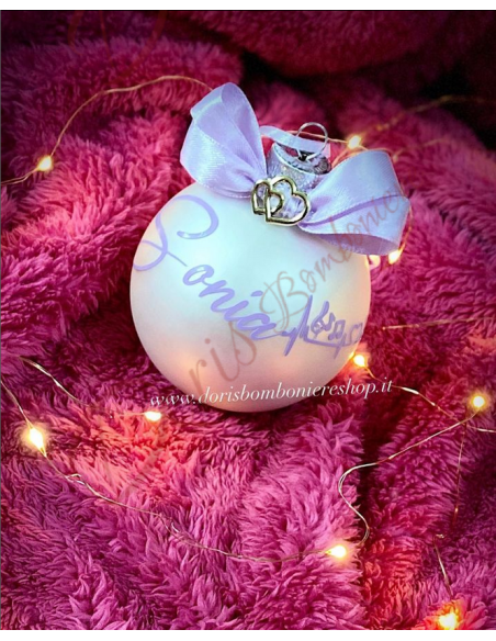 Pallina natalizia personalizzata sfera in VETRO colore a scelta diametro 8 cm Pallina natalizia personalizzata sfera in VETRO colore a scelta diametro 8 cm