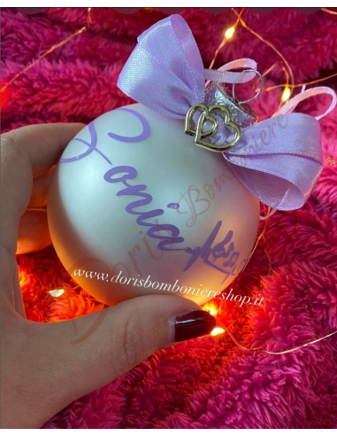 Boule de Noël personnalisée boule de Noël sapin décoration en VERRE couleur au choix diamètre 8 cm