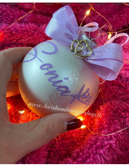 Pallina natalizia personalizzata sfera in VETRO colore a scelta diametro 8 cm Pallina natalizia personalizzata sfera in VETRO colore a scelta diametro 8 cm