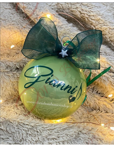 Pallina natalizia personalizzata sfera in VETRO colore a scelta diametro 8 cm