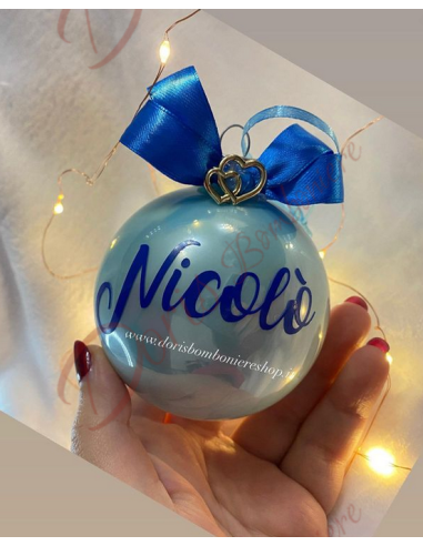Boule de Noël personnalisée boule de Noël sapin décoration en VERRE couleur au choix diamètre 8 cm