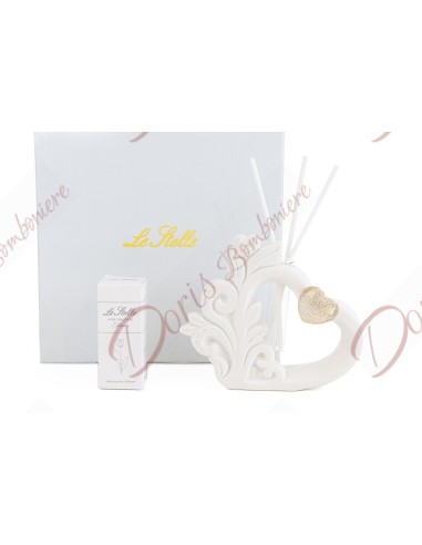 Tree of life favors with white heart and gold perfumer with case new collection Le stelle 2023