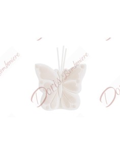 Bomboniere farfalla profumatore in porcellana bianco e tortora nuova collezione 2023 Le stelle Naples