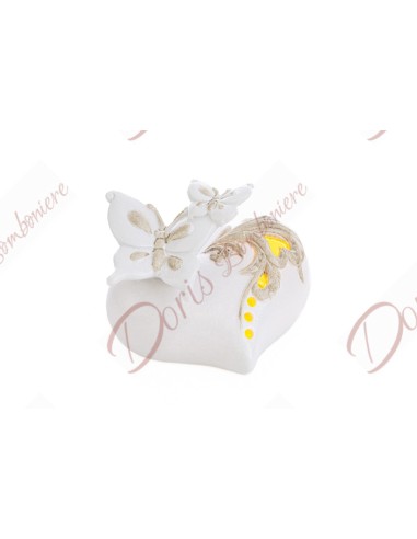 Bomboniere nozze matrimonio comunione cresima led cuore con farfalla porcellana collezione 2023 Le stelle