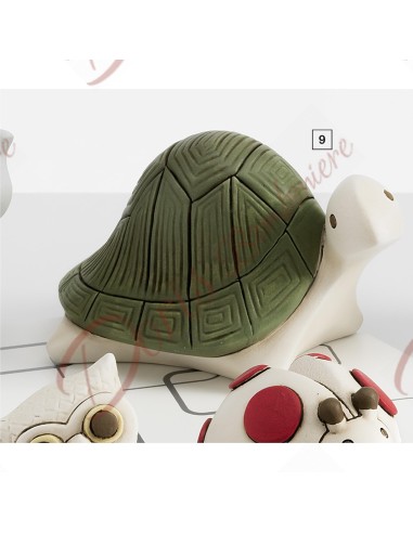 Turtle in colored resin h 5 cm WITH BOX