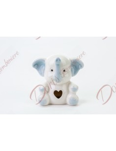 Cheap favors baptism birth baby boy ceramic elephant white and blue 54122