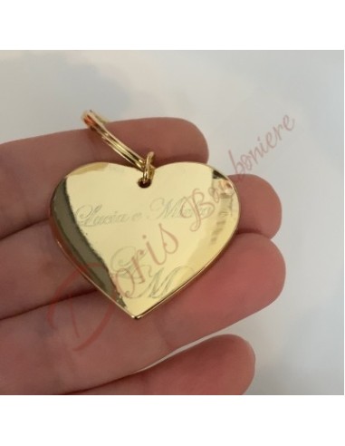 Bomboniere personalizzate utile portachiavi in metallo cuore matrimonio comunione cresima o battesimo