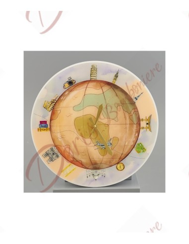 Bomboniere matrimonio a tema viaggio per testimoni di nozze orologio da muro giramondo d 40 cm