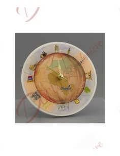 Bomboniere utili a tema viaggio per matrimonio orologio tondo giramondo da tavolo diametro 16 cm