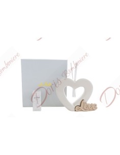 Hochzeitsgeschenke Love Heart Parfümeur aus zweifarbigem Porzellan 10x3,5x10 cm 55251