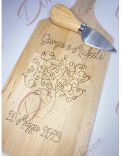 Bomboniera utile Tagliere personalizzato con incisione 30x12 cm in legno spessore 1 cm 2