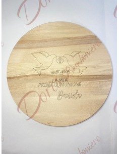 Useful wedding favor Personalized cutting board with engraving DIAMETER 20 cm in wood 1 cm thick