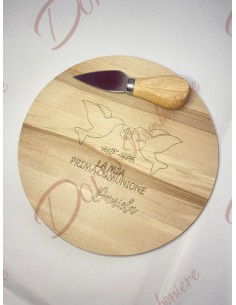 Bomboniera utile Tagliere personalizzato con incisione DIAMETRO 20 cm in legno spessore 1 cm 2