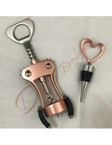 Bomboniera matrimonio nozze utile e originale set cavatappi con tappo bottiglia tema vino con scatola