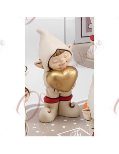 Fata cuore in ceramica colorata h 9,3 59033 Fantin Argenti Soprammobili