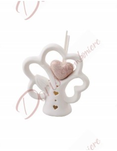 Tree of life fragrance favor with ceramic led and rose gold heart cm 14 h