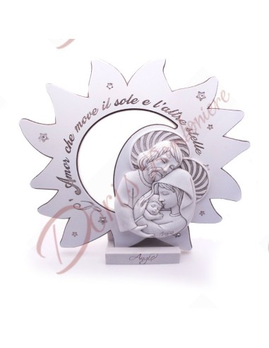 Bomoniere 2023 Heilige Taufe Madonna mit Kind Ornament Sonne und Mond 30 cm Italienisches Produkt