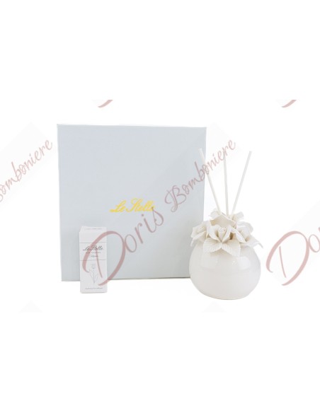Wedding favor, communion confirmation, elephant perfumer in white porcelain with flowers 8x9.5 cm Wedding favor, communion confirmation, elephant perfumer in white porcelain with flowers 8x9.5 cm