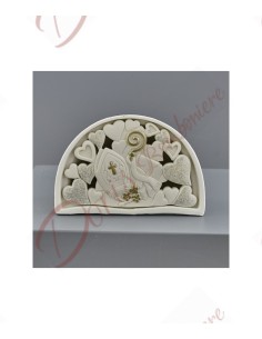 Confirmation favors with sacred symbol bishop hat white and gold 11x5.5x7.5 cm