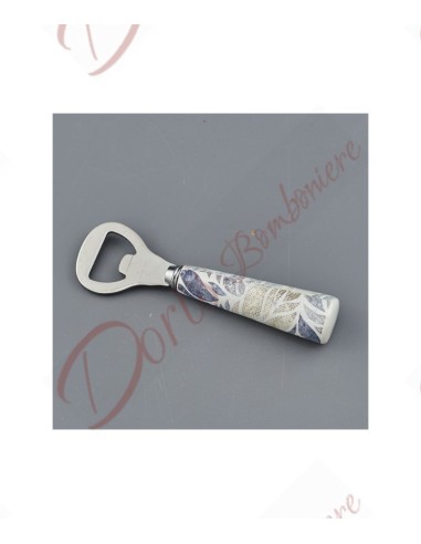 Bomboniere matrimonio utili da cucina apribottiglie manico in ceramica fantasia jungle foglie
