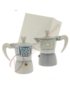 Bonbonnières utiles cuisine pour mariage cafetière moka mosaïque modèles assortis hauteur 12 cm avec boite