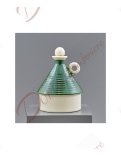 Useful kitchen wedding favors oil cruet trullo green porcelain Albero bello Puglia Italy