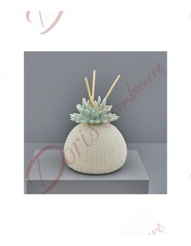 Sea theme favors round perfumer with green coral in porcelain new collection