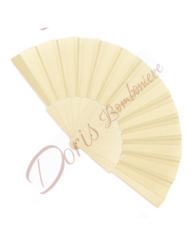 Plastic and canvas fan 43x23 cm IVORY color