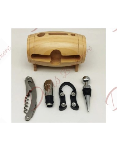 Bomboniere originiali per matrimonio tema vino simpatica botte in legno con tappo bottiglia e accessori
