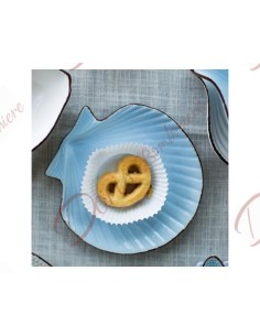Bomboniere tema mare nuova collezione centrotavola svuotatasche conchiglia azzurra con bordo 2