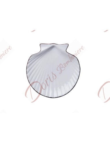 Bomboniere tema mare nuova collezione centrotavola svuotatasche conchiglia bianca con bordo
